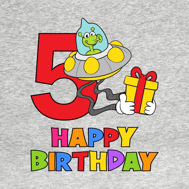 5th Birthday Party 5 Year Old Five Years by KidsBirthdayPartyShirts